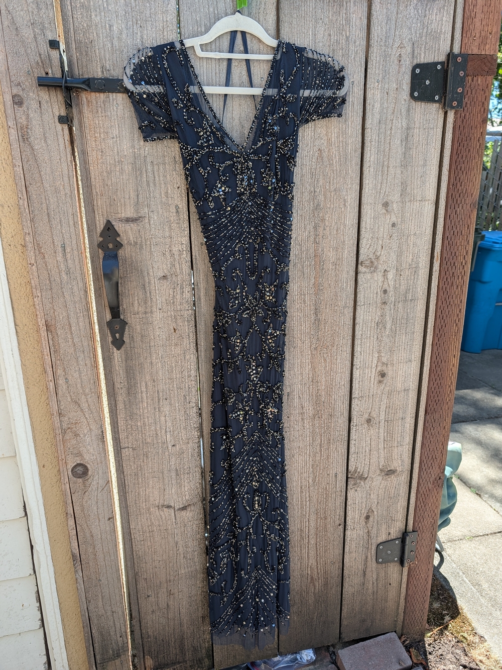 Pisarro Nights Navy Beaded Maxi Dress